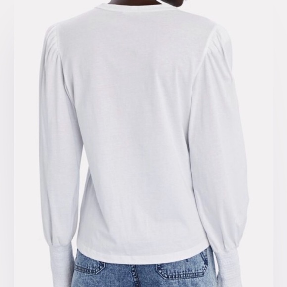 ALC White Long Puff Sleeve Tee Top - Picture 4 of 10